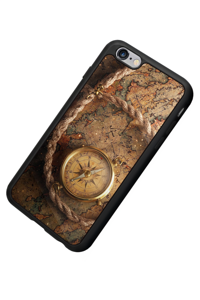 iPhone 6 Plus Uyumlu Pusula Tasarımlı Glossy Premium Kılıf