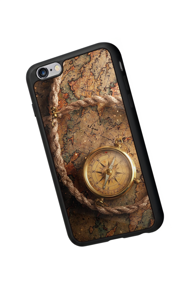 iPhone 6 Plus Uyumlu Pusula Tasarımlı Glossy Premium Kılıf