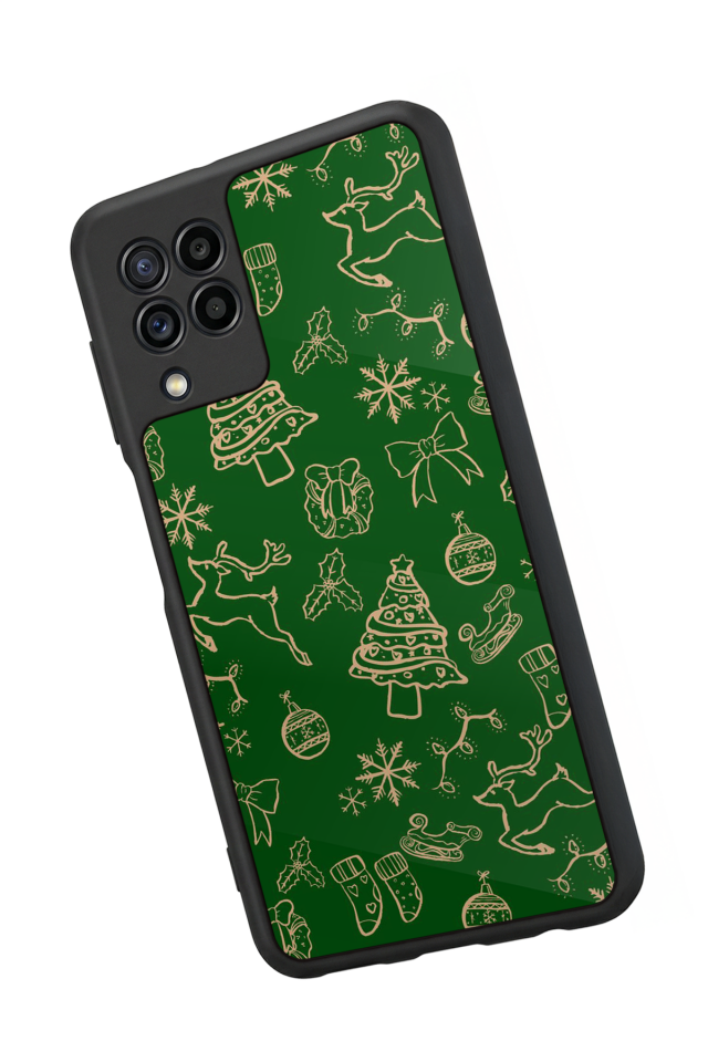 Samsung Galaxy M22 Uyumlu Yilbasi Christmas Tasarımlı Glossy Premium Kılıf