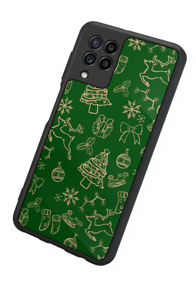 Samsung Galaxy M22 Uyumlu Yilbasi Christmas Tasarımlı Glossy Premium Kılıf
