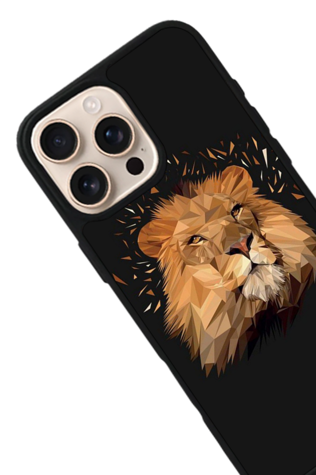 iPhone 16 Pro Uyumlu Aslan Tasarımlı Glossy Premium Kılıf