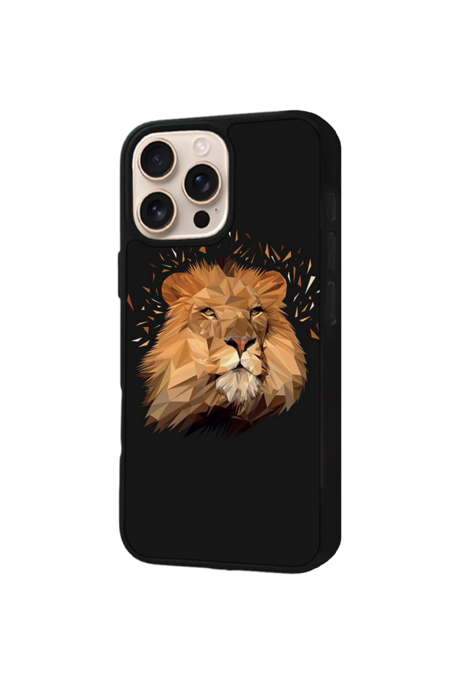 iPhone 16 Pro Uyumlu Aslan Tasarımlı Glossy Premium Kılıf