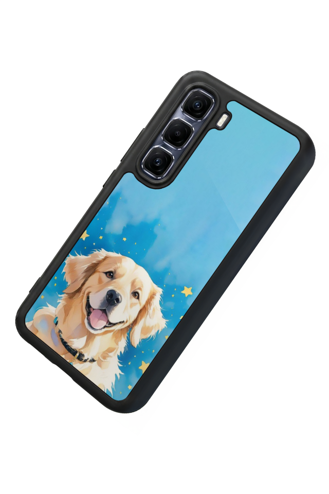 Infinix Hot 60 Pro Plus Uyumlu Golden Kopek Tasarımlı Glossy Premium Kılıf
