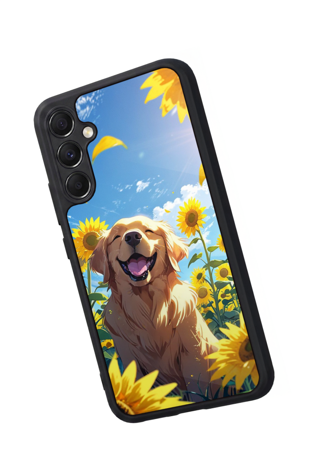Samsung Galaxy A34 Uyumlu Golden Kopek Tasarımlı Glossy Premium Kılıf