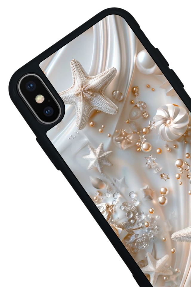 iPhone X/ XS Uyumlu  İnci Tasarımlı Glossy Premium Kılıf