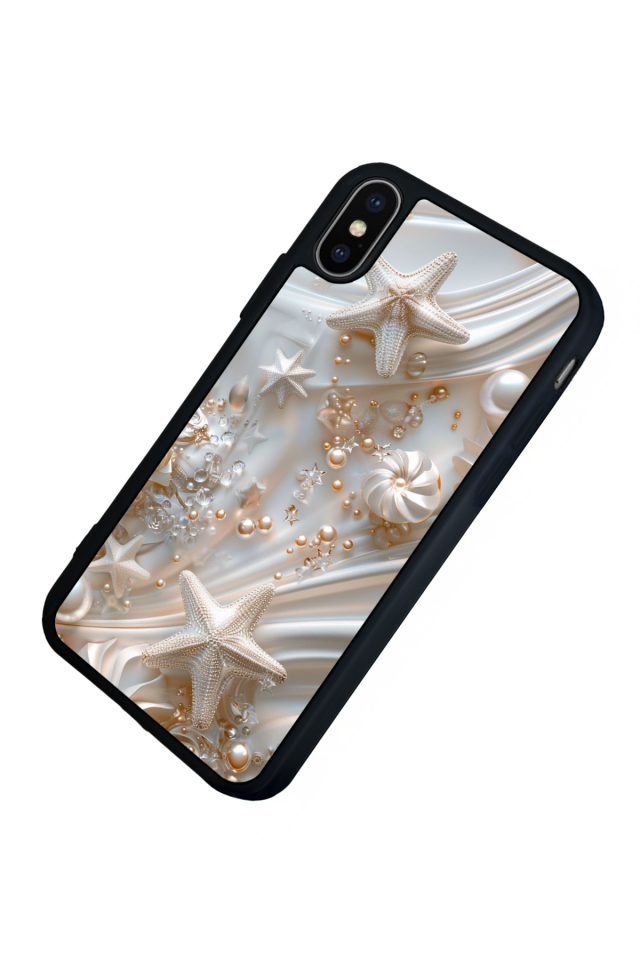 iPhone X/ XS Uyumlu  İnci Tasarımlı Glossy Premium Kılıf