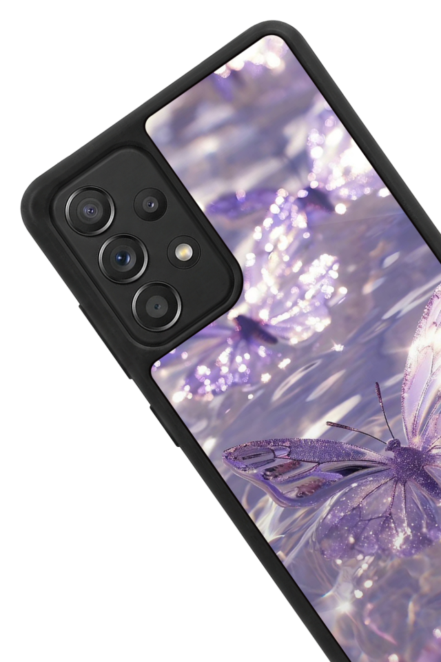 Samsung Galaxy A72 Uyumlu Kelebek Tasarımlı Glossy Premium Kılıf