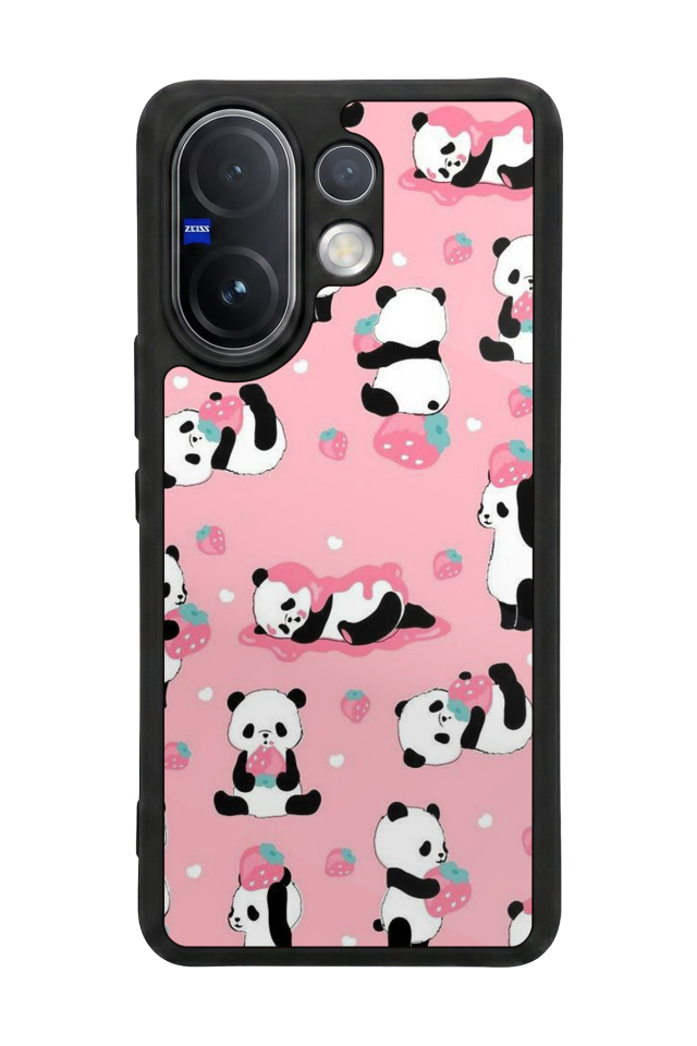 Vivo V60 Uyumlu Panda Tasarımlı Glossy Premium Kılıf