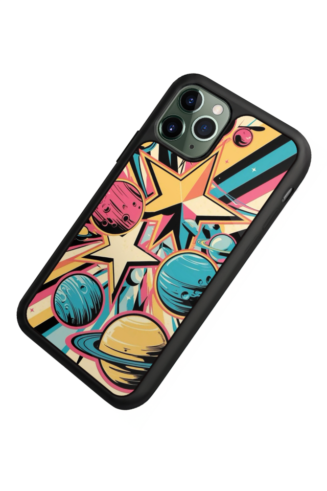 iPhone 11 Pro Max Uyumlu Uzay Tasarımlı Glossy Premium Kılıf