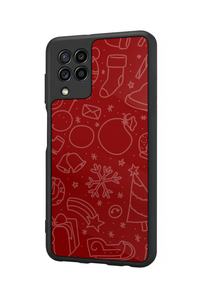 Samsung Galaxy M22 Uyumlu Yilbasi Christmas Tasarımlı Glossy Premium Kılıf