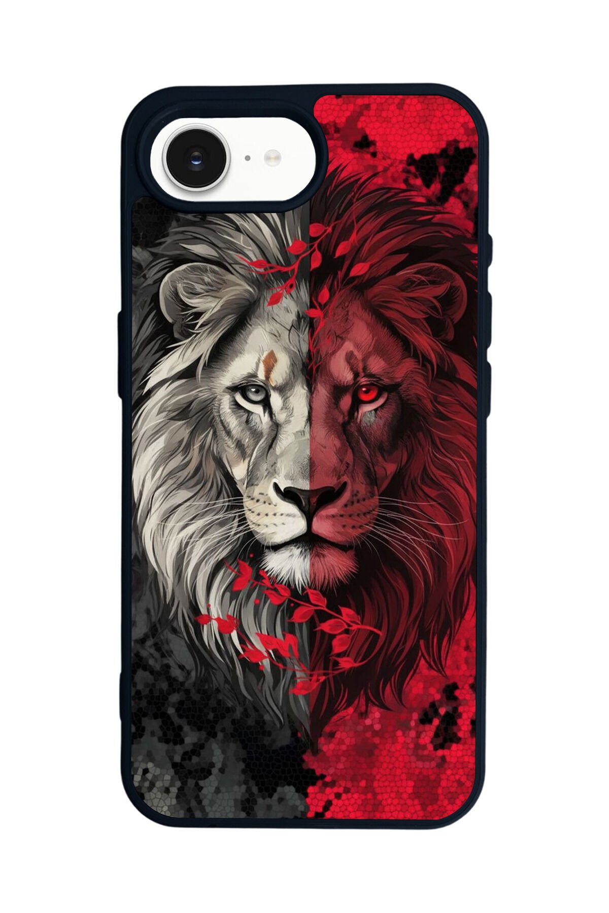 iPhone 16E Uyumlu Aslan Tasarımlı Glossy Premium Kılıf