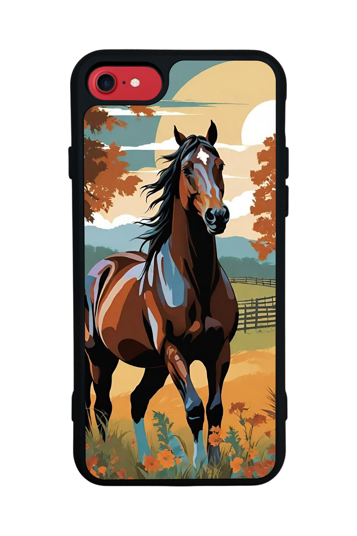 iPhone 8 Uyumlu At Horse Tasarımlı Glossy Premium Kılıf
