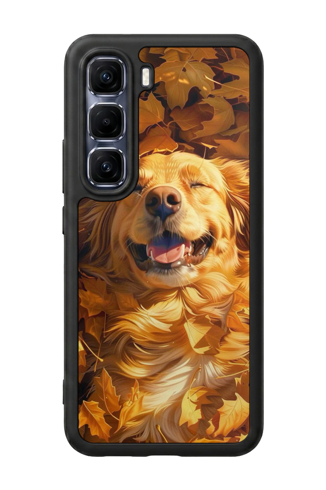 Infinix Hot 60 Pro Plus Uyumlu Golden Kopek Tasarımlı Glossy Premium Kılıf