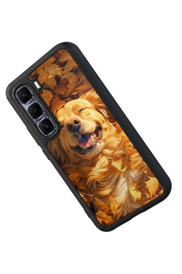 Infinix Hot 60 Pro Plus Uyumlu Golden Kopek Tasarımlı Glossy Premium Kılıf