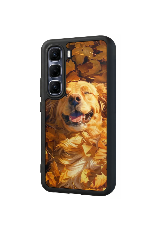 Infinix Hot 60 Pro Plus Uyumlu Golden Kopek Tasarımlı Glossy Premium Kılıf