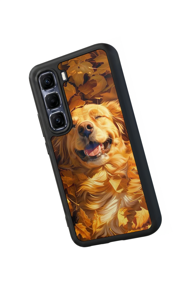 Infinix Hot 60 Pro Plus Uyumlu Golden Kopek Tasarımlı Glossy Premium Kılıf