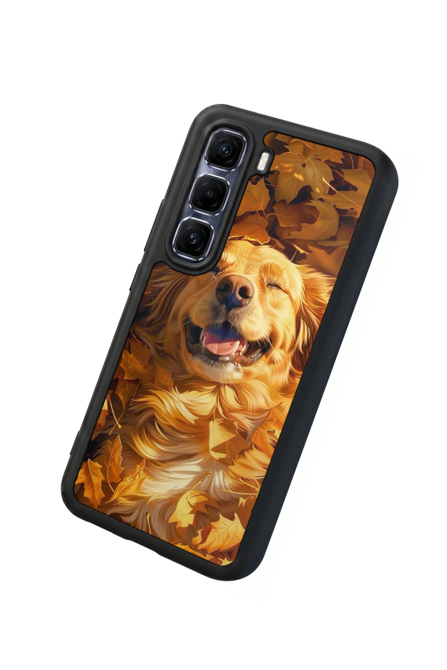 Infinix Hot 60 Pro Plus Uyumlu Golden Kopek Tasarımlı Glossy Premium Kılıf