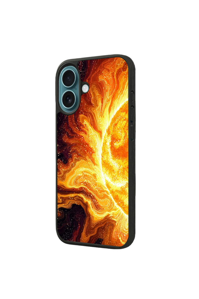iPhone 16 Uyumlu Güneş Tasarımlı Glossy Premium Kılıf