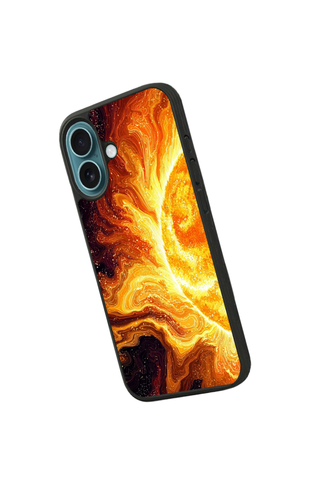 iPhone 16 Uyumlu Güneş Tasarımlı Glossy Premium Kılıf