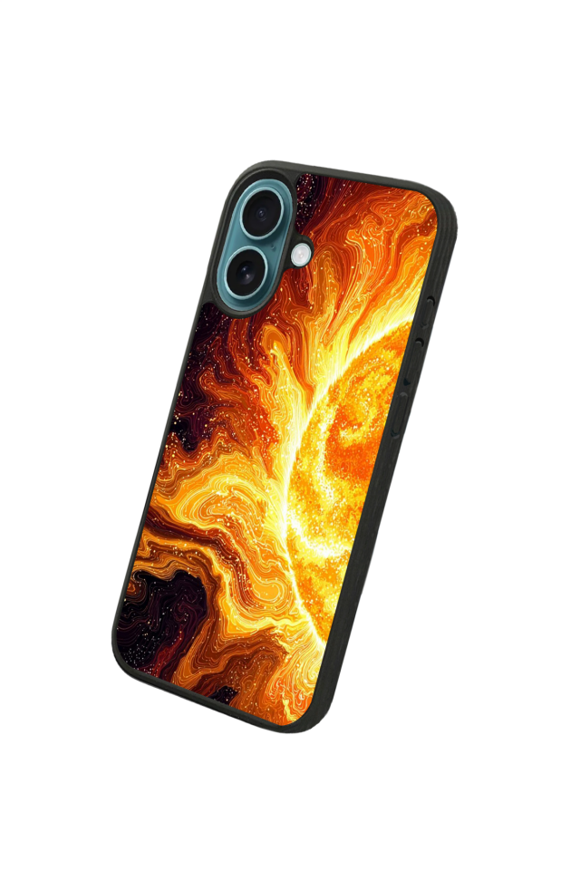 iPhone 16 Uyumlu Güneş Tasarımlı Glossy Premium Kılıf