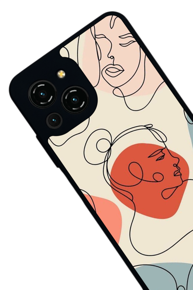 Reeder S23 Pro Max Uyumlu Line Art Tasarımlı Glossy Premium Kılıf