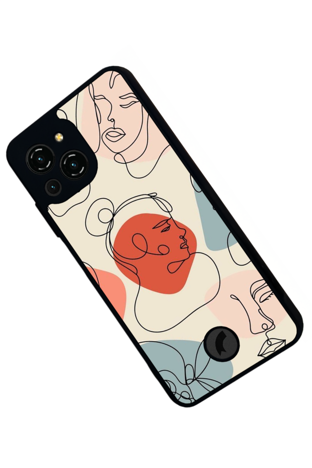 Reeder S23 Pro Max Uyumlu Line Art Tasarımlı Glossy Premium Kılıf