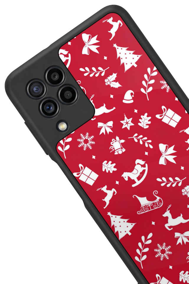 Samsung Galaxy M22 Uyumlu Yilbasi Christmas Tasarımlı Glossy Premium Kılıf