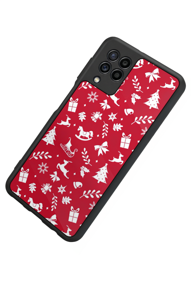 Samsung Galaxy M22 Uyumlu Yilbasi Christmas Tasarımlı Glossy Premium Kılıf