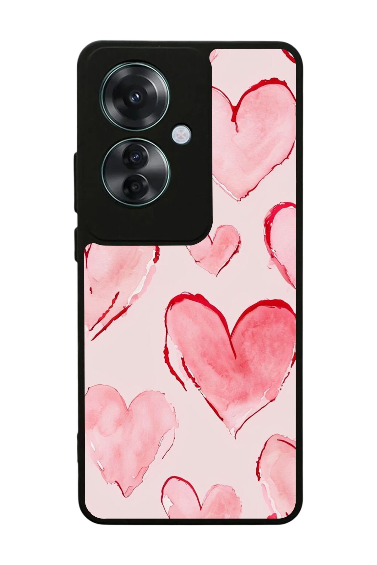 Oppo Reno 11F Uyumlu Kalp Love Tasarımlı Glossy Premium Kılıf