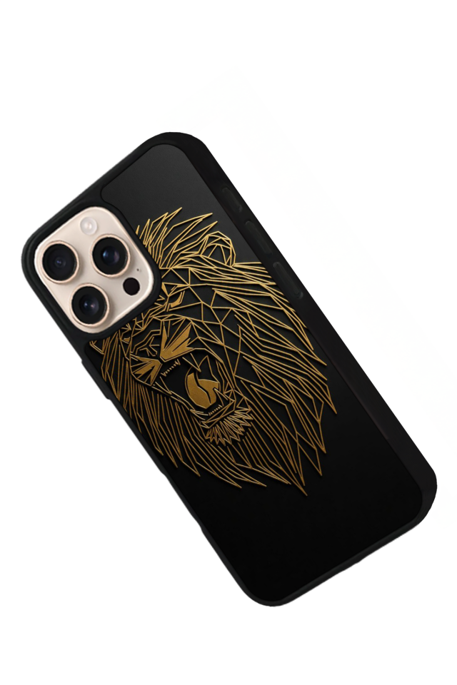 iPhone 16 Pro Uyumlu Aslan Tasarımlı Glossy Premium Kılıf
