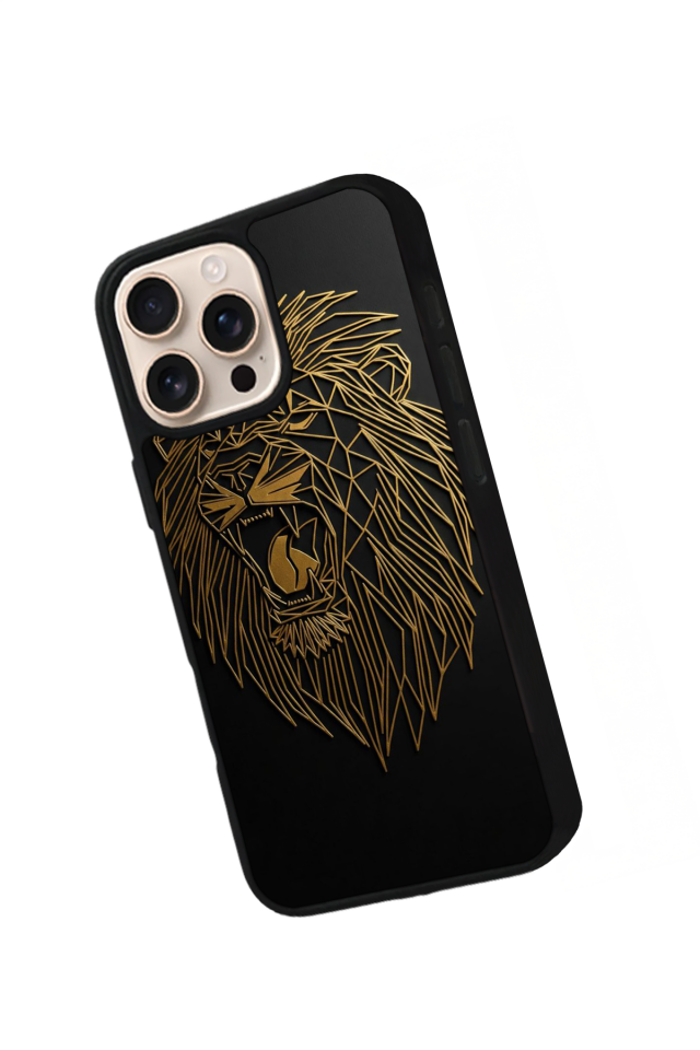 iPhone 16 Pro Uyumlu Aslan Tasarımlı Glossy Premium Kılıf