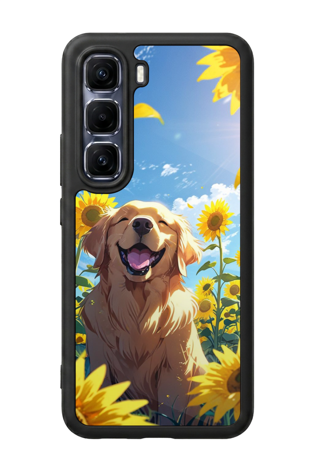 Infinix Hot 60 Pro Plus Uyumlu Golden Kopek Tasarımlı Glossy Premium Kılıf