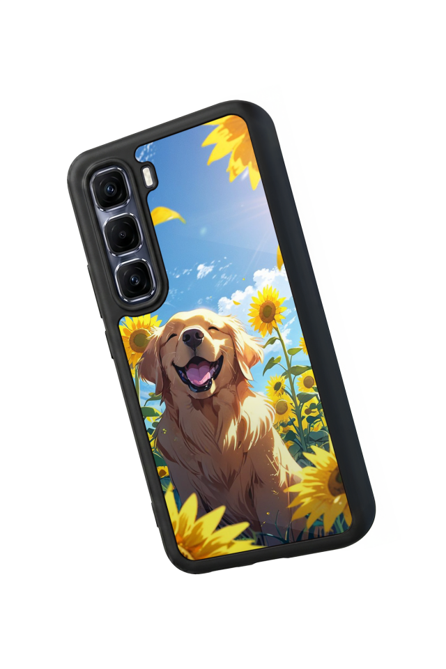 Infinix Hot 60 Pro Plus Uyumlu Golden Kopek Tasarımlı Glossy Premium Kılıf