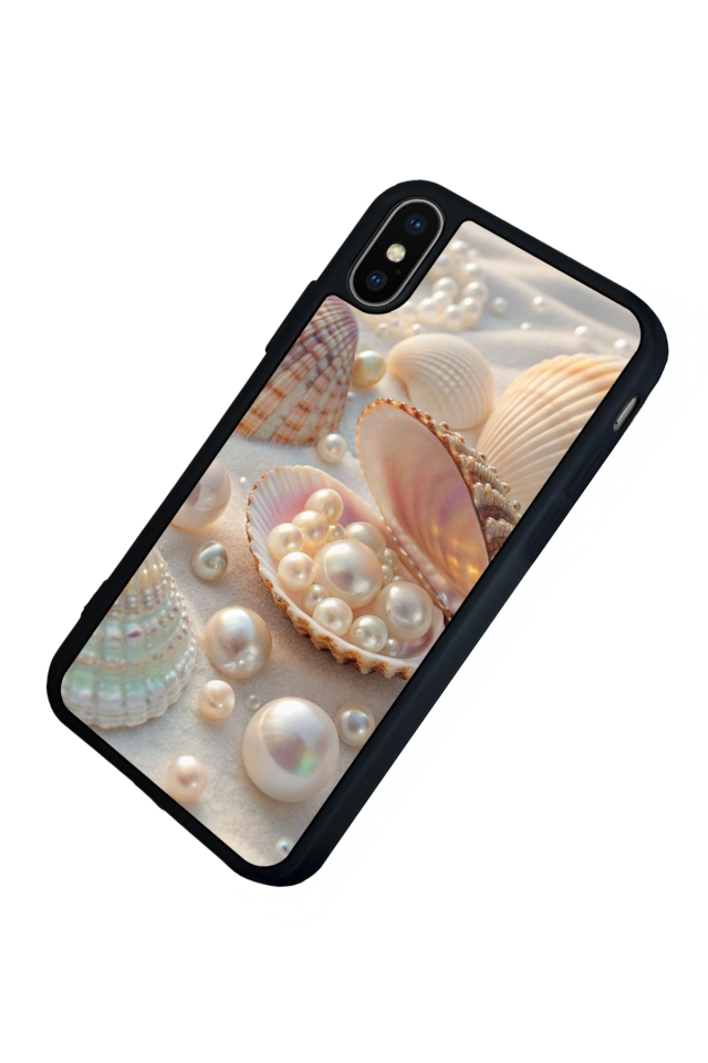 iPhone X/ XS Uyumlu  İnci Tasarımlı Glossy Premium Kılıf