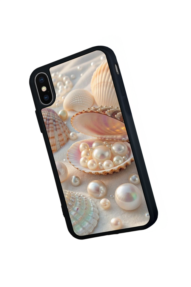 iPhone X/ XS Uyumlu  İnci Tasarımlı Glossy Premium Kılıf