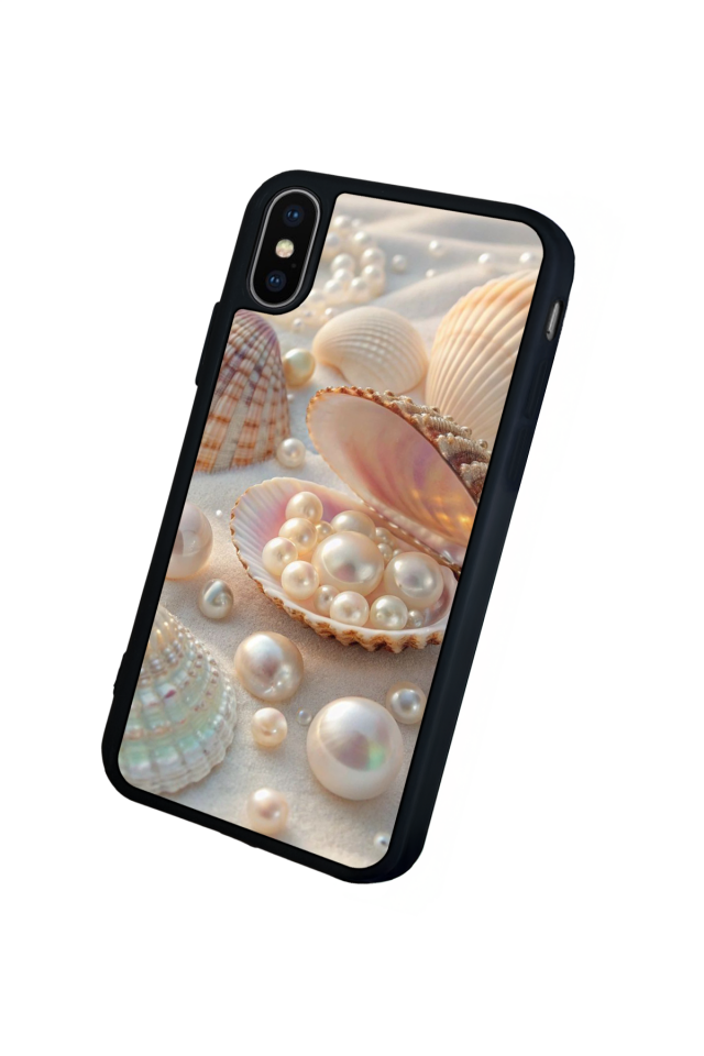 iPhone X/ XS Uyumlu  İnci Tasarımlı Glossy Premium Kılıf