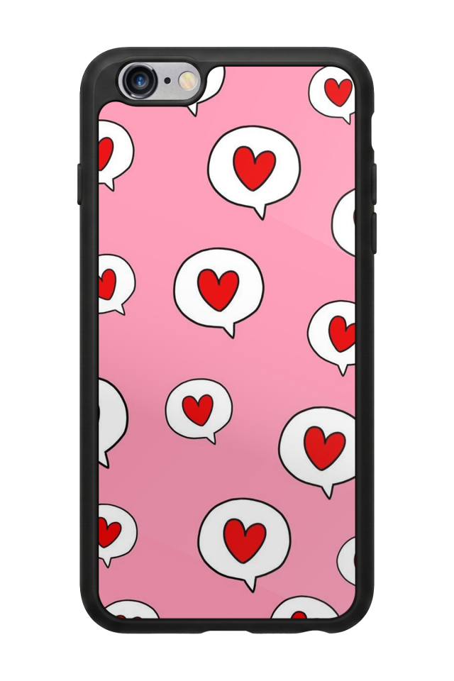 iPhone 6s Plus Uyumlu Kalp Love Tasarımlı Glossy Premium Kılıf