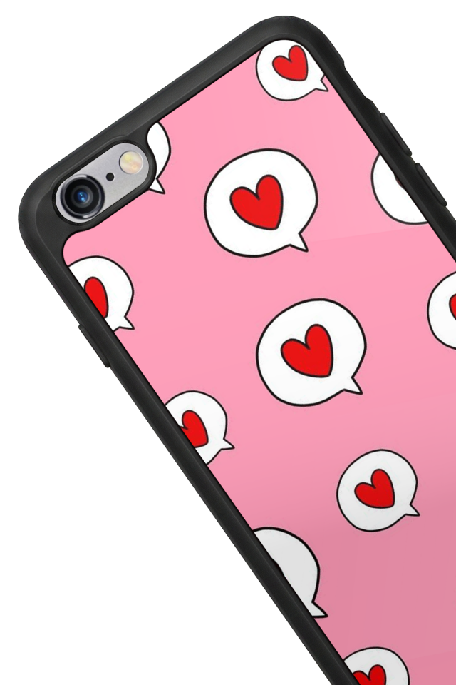 iPhone 6s Plus Uyumlu Kalp Love Tasarımlı Glossy Premium Kılıf