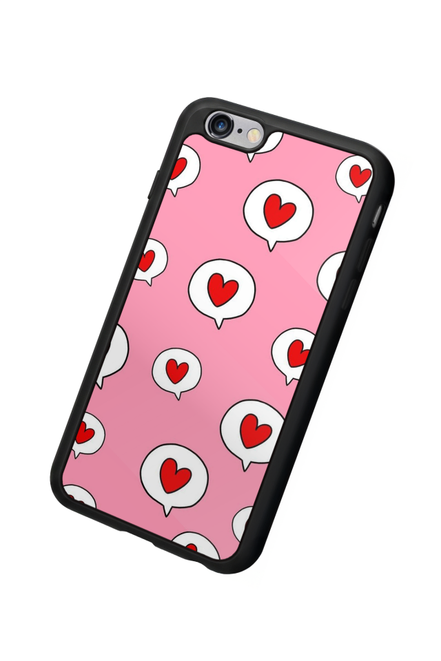 iPhone 6s Plus Uyumlu Kalp Love Tasarımlı Glossy Premium Kılıf
