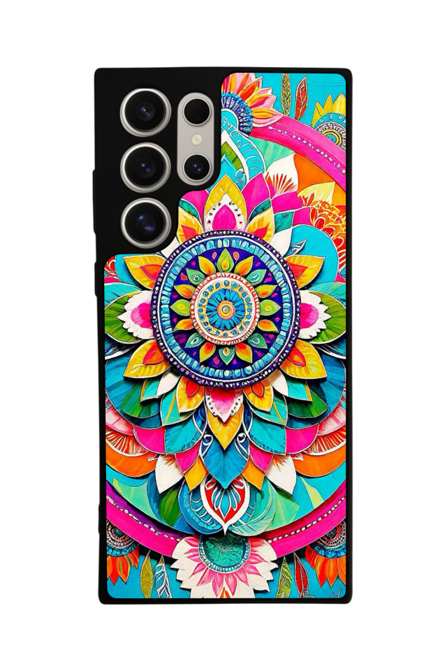 Samsung Galaxy S24 Ultra Uyumlu Mandala Tasarımlı Glossy Premium Kılıf