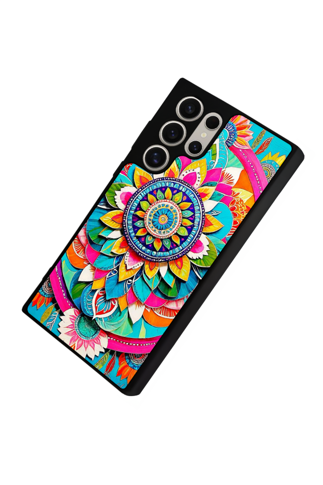 Samsung Galaxy S24 Ultra Uyumlu Mandala Tasarımlı Glossy Premium Kılıf