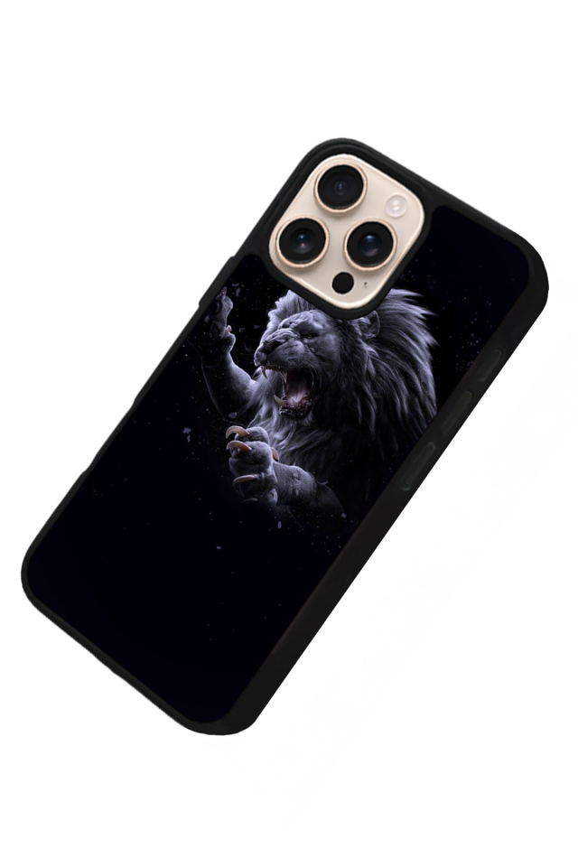 iPhone 16 Pro Uyumlu Aslan Tasarımlı Glossy Premium Kılıf