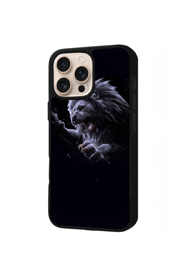 iPhone 16 Pro Uyumlu Aslan Tasarımlı Glossy Premium Kılıf