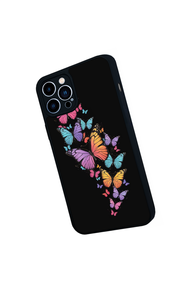 iPhone 12 Pro Max Uyumlu Kelebek Tasarımlı Glossy Premium Kılıf