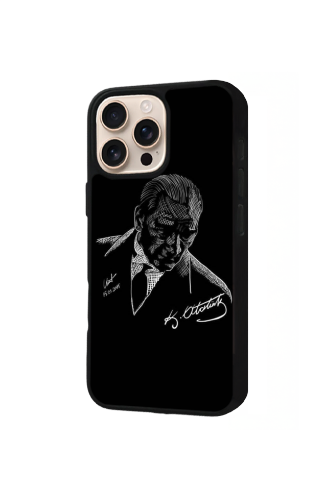 iPhone 14 Pro Max Uyumlu Mustafa Kemal Ataturk Tasarımlı Glossy Premium Kılıf