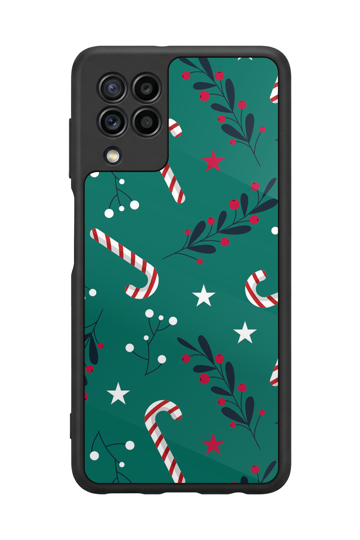 Samsung Galaxy M22 Uyumlu Yilbasi Christmas Tasarımlı Glossy Premium Kılıf