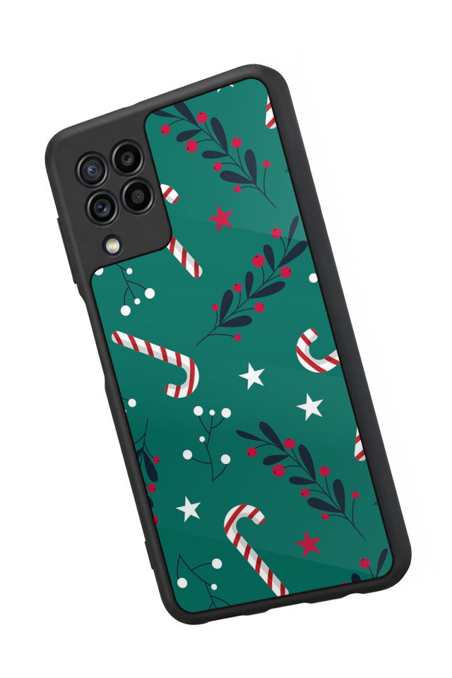 Samsung Galaxy M22 Uyumlu Yilbasi Christmas Tasarımlı Glossy Premium Kılıf