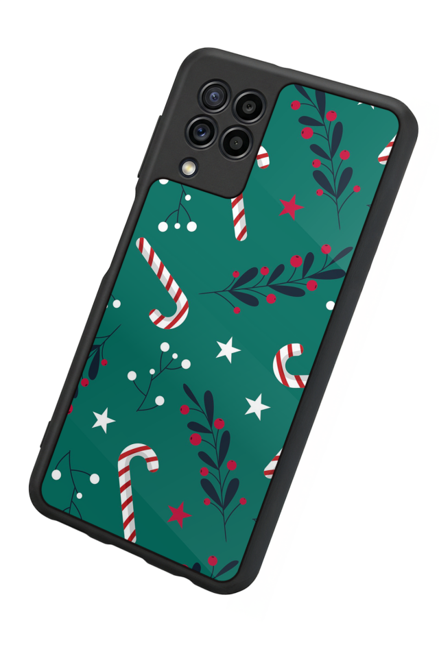 Samsung Galaxy M22 Uyumlu Yilbasi Christmas Tasarımlı Glossy Premium Kılıf