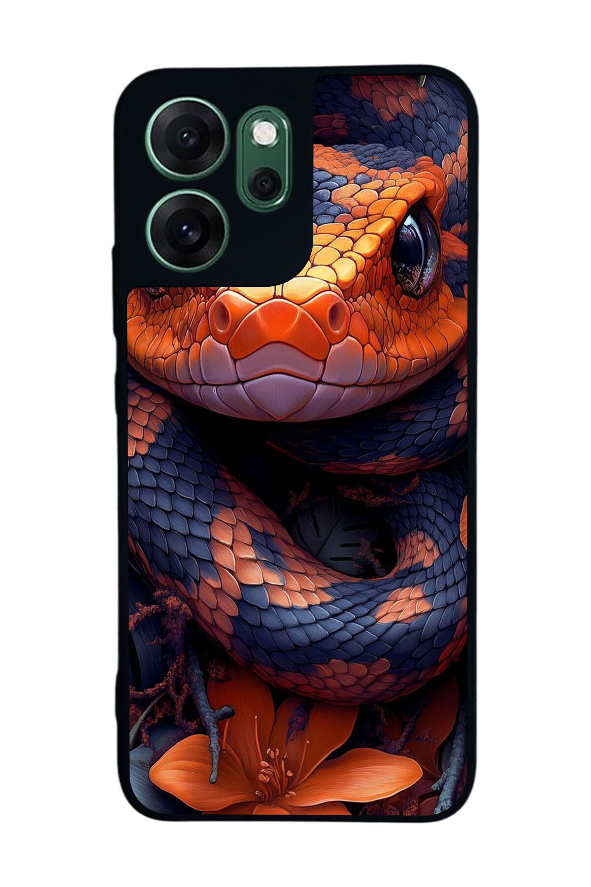 Oppo Reno 14F Uyumlu Yılan Tasarımlı Glossy Premium Kılıf