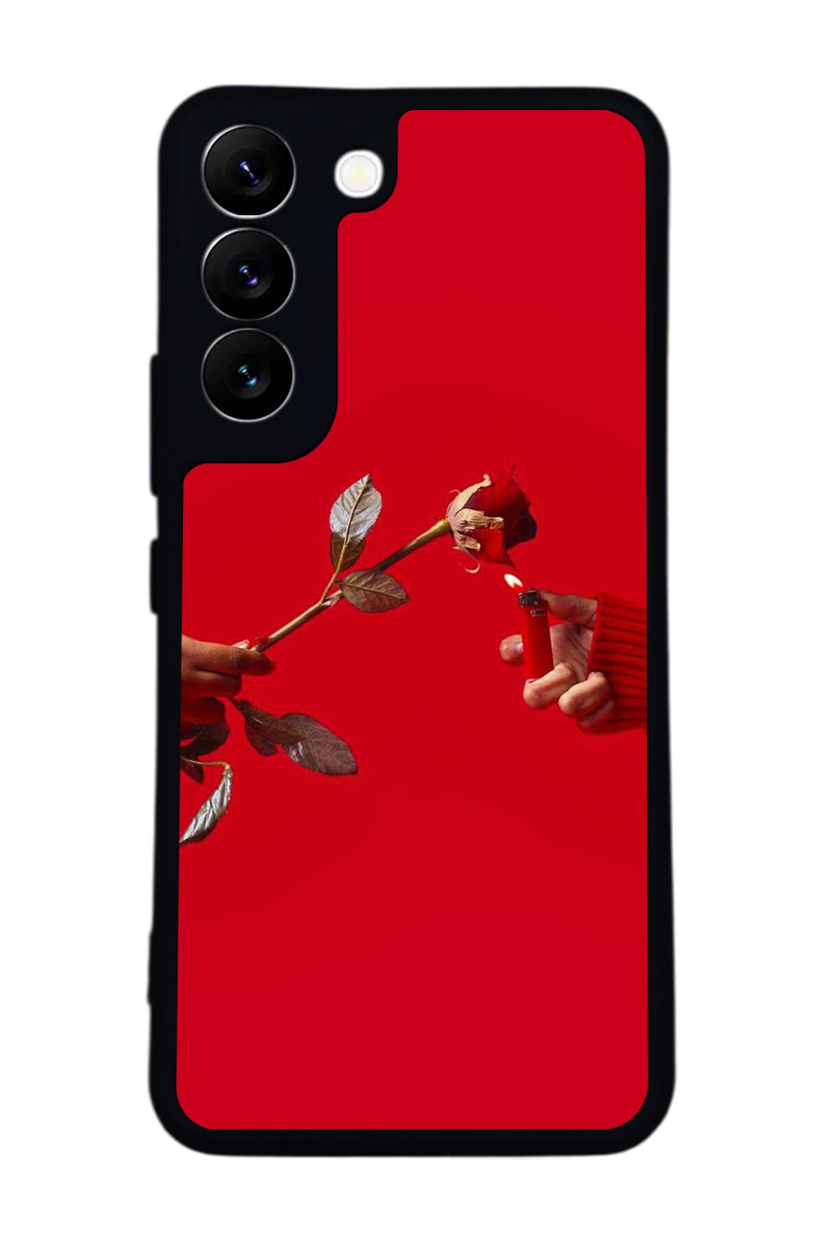 Samsung Galaxy S22 Uyumlu Kirmizi Tasarımlı Glossy Premium Kılıf